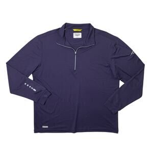 Straight Down Shirt Mens L Large Navy Quarter Zip Lightweight 500 Club Racing
